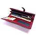 Glossy Genuine Leather Wallet Crocodile Pattern with an ID Window - Red
