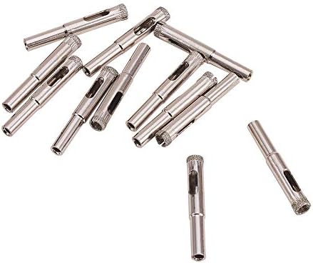Utoolmart ガラスドリル ホールソー ドリルセット ドリルビットセット ガラス タイル用 ドリルビット ホールソーセット コアビット 穴あけ 混合 硝子 研削 12pcs 加工 タイル カッター レンガ 大理石 陶器 8mm シルバー 売り出し
