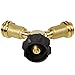 GASPRO Propane Tank Splitter, Propane Y Splitter, LP Gas Splitter Tee Valve, QCC1/Type1 Cylinder Bottle Brass T Adapter Connector for Propane Appliance BBQ Grill Camping Stove Heater