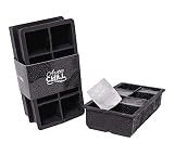 Arctic Chill Silicone Large 2 Inch Ice Cube Trays, Old Fashioned Whiskey & Bourbon Ice Cubes Keeping Drinks Cold Longer, BPA Free, FDA Approved, Dishwasher Safe, Set of Two Makes 16 Total