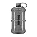 3 Liter BPA FREE Reusable Plastic Drinking Water Bottle w/ Stainless Steel Cap (Black)