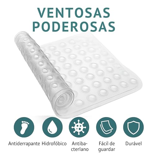 Tapete Banheiro Antiderrapante, Box, 40x70cm, com Furos de Drenagem e Ventosas – Lavável em Máquina
