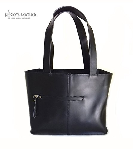 full grain leather tote bag