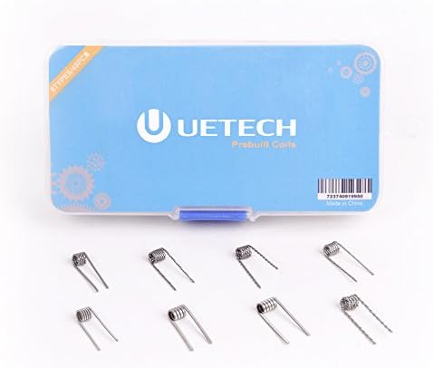 UETECH Prebuilt Coils, Coils Kit with 8 Types 48PCS Coils and 10PCS Precut Cotton