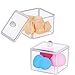 Qtip Holder, McoMce Clear Cutip Holder, Plastic Cotton Swab Dispenser, 2PCS Cotton Ball Holder, Square Cotton Balls Containers - Canister Jar Set Storage for Cotton Swabs, Cosmetics, Jewelry, Snack