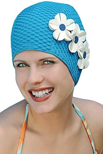 Sync SwimwearVintage Swim Caps for Women: Triple Flower Swimcap