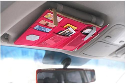 PythonWorld Oxford Multi-function Car Space Sun Visor Organizer Bag Hanging Card Phone Storage Pouch Holder