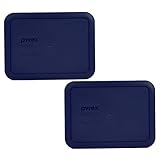 Pyrex 7210-PC Rectangle Dark Blue 3 Cup Storage Lid for Glass Dish (2, Dark Blue)