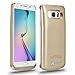 Elebase Note 5 Battery Case, External Rechargeable Charging Pack,4200mAh Protective Portable Backup Charger Case Power Bank for Samsung Galaxy Note 5(Gold)