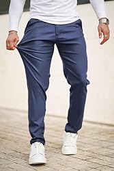 GINGTTO Leather Pants for Men Slim Fit, Mens Punk