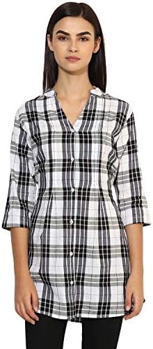 One Femme Women's Plaid Check Print Tunic