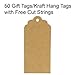 Wrapables 50 Gift Tags/Kraft Hang Tags with Free Cut Strings for Gifts Crafts and Price Tags, Scalloped Tag