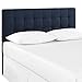 Modway Lily Tufted Linen Fabric Upholstered Full Headboard in Navy