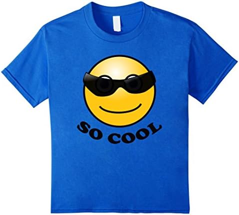 Kids Cool Emoji T-shirt Boys Girls Youth Child Red Blue Pink 6 Royal Blue