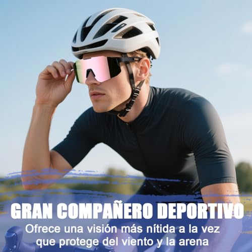 NIAWEA Gafas para Ciclismo,2pzs Gafas de Sol Deportivas Polarizadas, Lentes de Ciclismo, Alta Definición,Amplio Rango de Visión,Protección Uv400,Para Ciclismo,Pesca,Senderismo,Correr