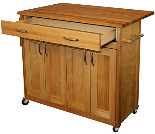 Catskill Craftsmen Mid-Sized Island with Flat Panel Doors and Drop Leaf