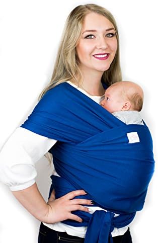 Cutie Carry-Baby Wrap Carrier-for Infants and New Born-Up to 35 lbs-Available in 4 Colors-One Size Fits All-Baby Sling, Nursing Cover-Hands Free Baby Wearing-Great Baby Shower Gift (Blue)