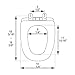 Deluxe Premium Plastic Square Slow-Close White Elongated Toilet Seat for Eljer Toilets