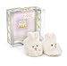 Bunnies by the Bay Cuddle Toe Slippers, White, 3-6 Months