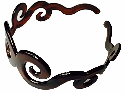 Parcelona French Swirls Wide Light Non-brittle Celluloid Tortoise Shell Hair HeadBand Head Band Quality That Last
