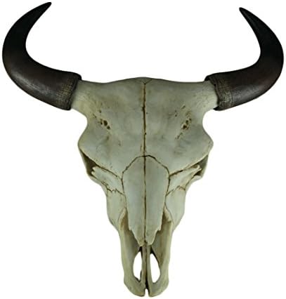 World Of Wonders Resin Wall Sculptures Rustic Wildlife Bison Skull Wall Sculpture 17 X 17.5 X 5.5 Inches Beige