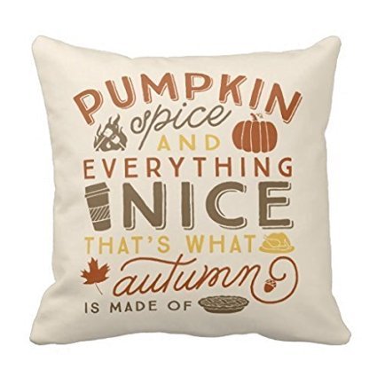 Pillowcase Decorative Throw Pillow Cover Cushion Pumpkin Spice Polyester Pillowcase 18 x 18 Inches