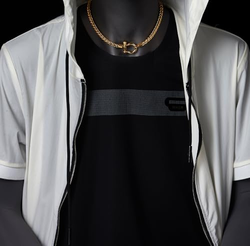 COOLSTEELANDBEYOND Mens Women Stainless Steel Foxtail Wheat Chain Necklace, Screw Anchor Shackle Nautical Sailor Clasp