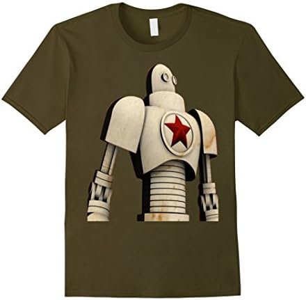 Men's futuristic Communist Soviet Union Robot propaganda T Shirt XL Olive