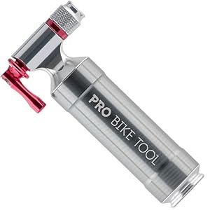Pro Bike Tool CO2 Inflator with Cartridge Storage Canister Quick, Easy and Safe – For Presta and Schrader – Bicycle Tyre…