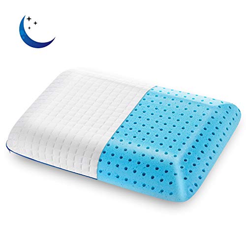 SENOSUR Memory Foam Pillow for Bed Sleeping Cervical Orthopedic Contour Neck Pain Gel Cooling