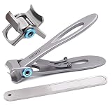 SZQHT 15mm Wide Jaw Opening Nail Clippers for Thick Nails,Finger Nail Clippers for Ingrown Toenail Clippers for Men,Tough Nails, Seniors, Adults.Deluxe Sturdy Stainless Steel Big(Silver)