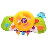 FunsLane Electronic Steering Wheel, Cell Phone and Key Toy Set for Baby, Driver Toy with Lights, Mirror and Music for Kids Pretend Play Electronic Learning and Education Toys, Pack of 3