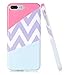 BAISRKE for 7 Plus Case Slim Fit Flexible Soft Silicone Rubber TPU Shockproof Clear Bumper Split Chevron Wave Design Shell Glossy Skin Cover for 7 Plus iPhone 8 Plus 5.5 inch