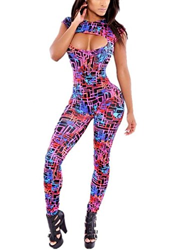 Cfanny women s bodycon party jumpsuit clubwear,black,xl