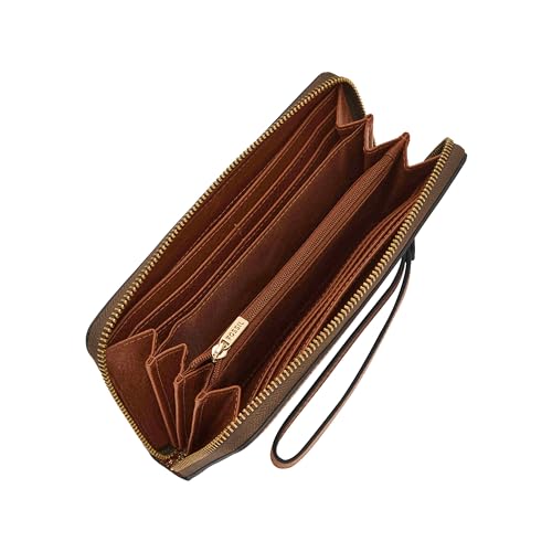 Fossil Women's Logan Leather RFID-Blocking Zip Around Clutch