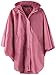 LINENLUX Waterproof Rain Poncho Hooded for Adults with Zipper Outdoor (Pink)