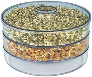 Patidar Plastic Sprout Maker, 1 Litre, 4-Pieces, Clear