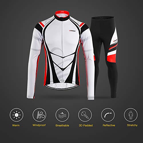 image for Lixada Men's Cycling Jersey Suit Winter Thermal Fleece Long Sleeve Mou