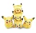 Finex Set of 2 Pokemon Yellow Plush Male Pikachu & Pokeball Beaded Chain Keychain Hanging Ornaments