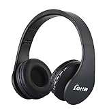 Fetta Wired On Ear Headphones with 3.5mm Audio Cable Wireless Stereo Bluetooth Headphones with Mic Protable Headsets for Smartphones,PC,Laptop,MP3 Player (Black)