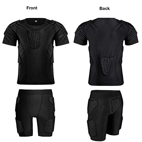 Children Impact Compression Padded Shirts Soccer Basketball Skateboarding Chest Protective Gear - 1 Suit Sports padded (Coat and Pant) - Thumbnail 3