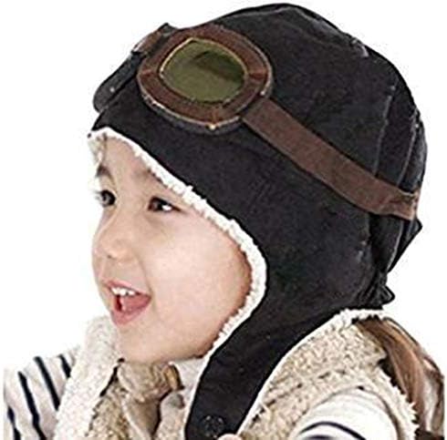 Pilot Aviator Fleece Warm Hat Cap with Earmuffs for Kids with Stylus Soft Warmer Winter Hat