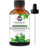 NaturoBliss Peppermint Essential Oil, 100% Pure and Natural Therapeutic Grade, Premium Quality Peppermint Oil, 4 fl. Oz - Per