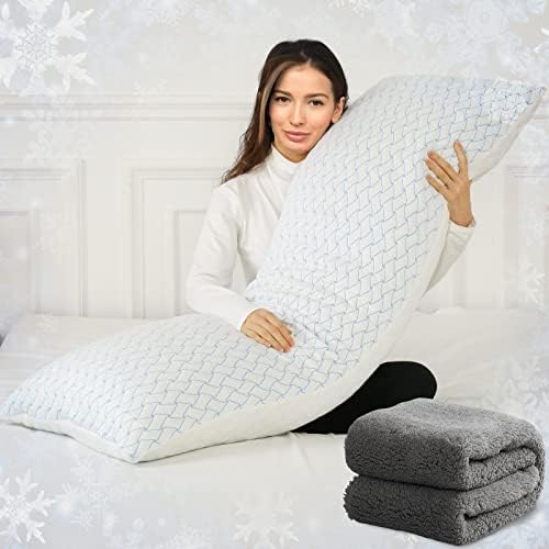 Mr. Sandman Cooling Full Body Pillow for Adults, Memory Foam Long