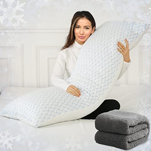 Mr. Sandman Cooling Full Body Pillow for Adults, Memory Foam Long