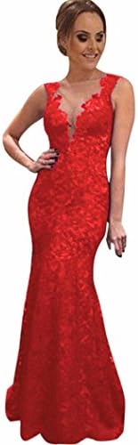 Pervobs Dress, Clearance! Women Long Dress Solid Lace Backless Sleeveless Evening Party Prom Bridesmaid Ball Gown Dresses