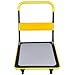 Goplus Folding Platform Cart, 660LBS Rolling Flatbed Cart Hand Platform Truck Push Dolly for Loading, Yellow