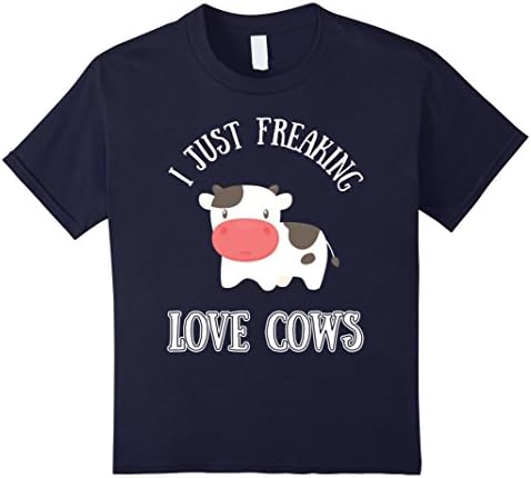 Kids I-Just Freaking Love-Cows,Funny,Lovers,T-shirt 12 Navy
