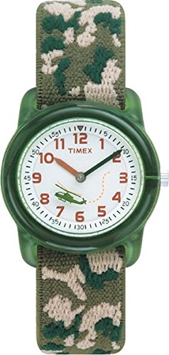 Timex Boys T78141 Time Machines Green Camo Elastic Fabric Strap Watch