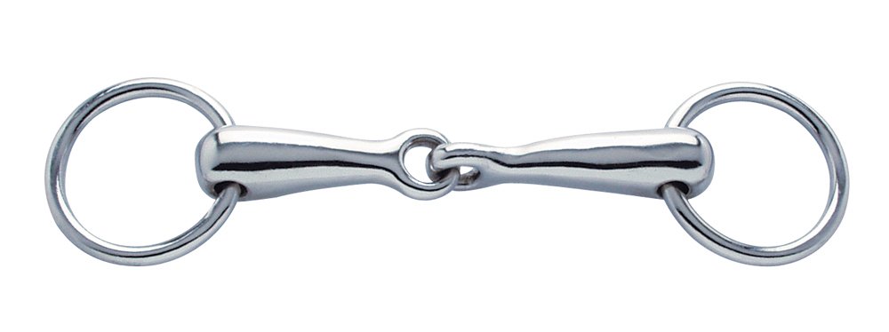 PFIFF 006270 Snaffle Bit Single-Jointed Chrome Plated Horse Bit 85-145